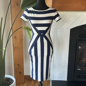 MAEVE Navy and White Striped Dress Size 0